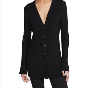 L’Agence woman’s Lucas black long Rib cardigans sweater